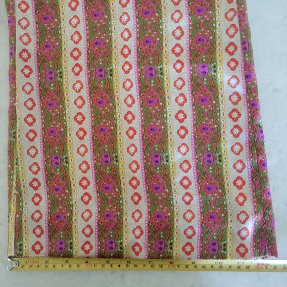 Sandro silky lightweight floral striped wide leg pants pink green 42 converts 10 - Picture 13 of 16